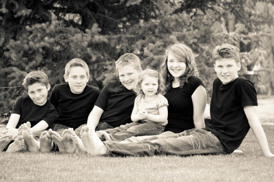 Hunter and his five younger siblings